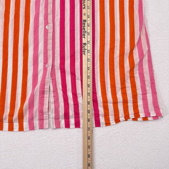 Beach Riot Alexa Top Large XL Striped Pink Orange Oversized Button Up Cover Up - Picture 12 of 12